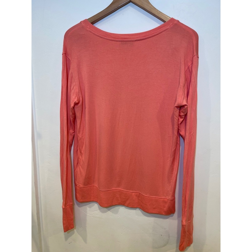 Athleta Sunrise V-Neck M Modal Spandex Athleisure Loungewear‎ Coral Pink Womens - Picture 3 of 8